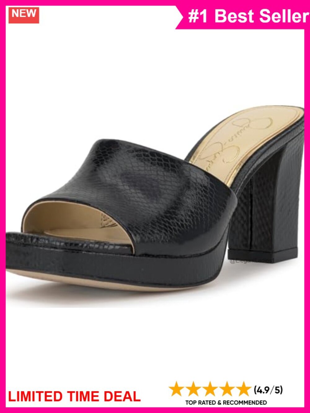 Jessica Simpson Elyzza Mule Platform Sandal Faux Leather